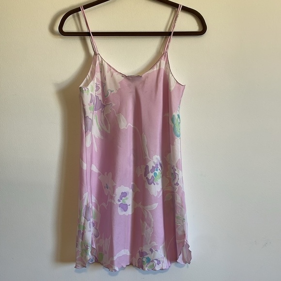 VTG Feminine Floral Nightie Miss Elaine Romantic Dress Small Pink Lingerie Bow - Picture 10 of 16
